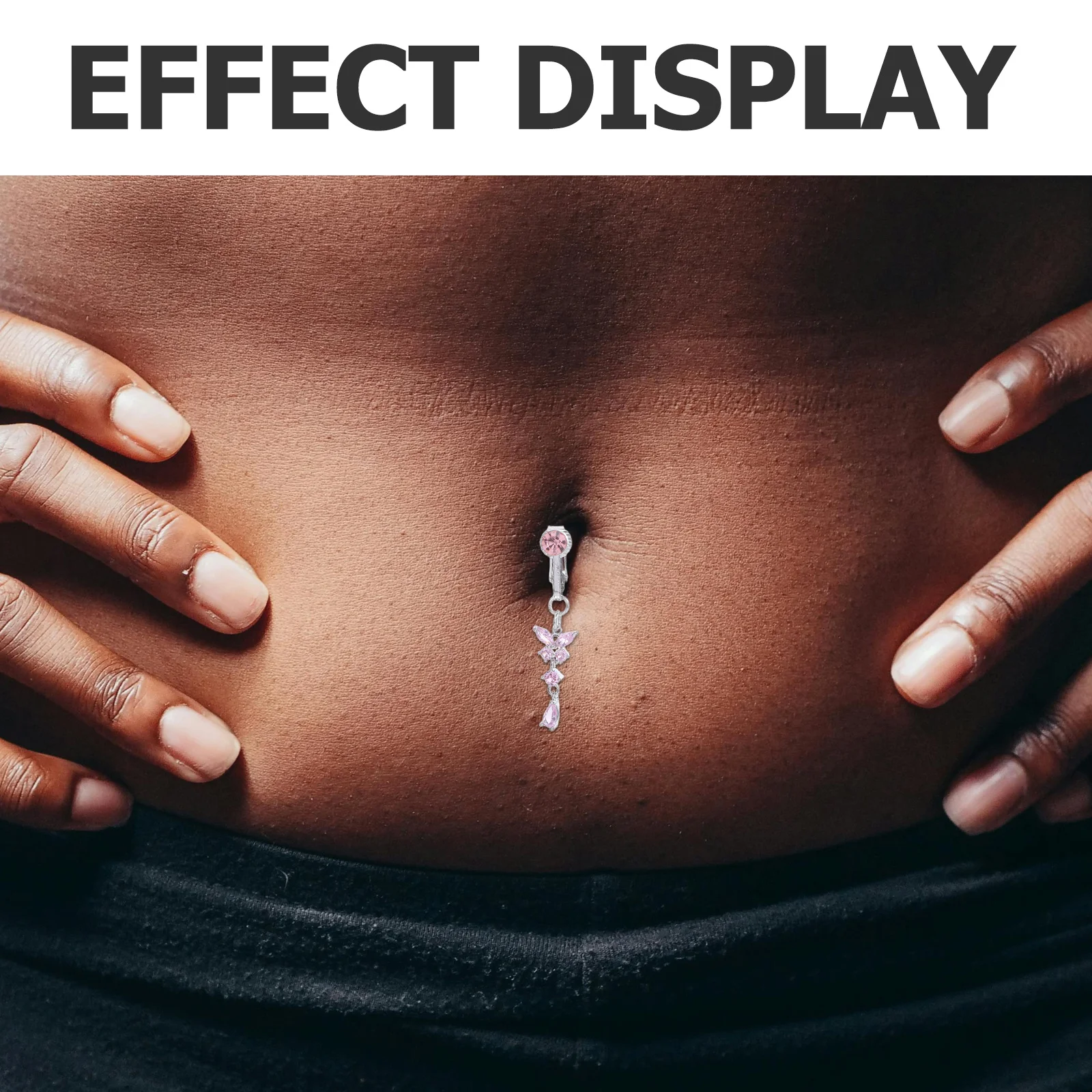 3 قطعة كليب على حلقات السرة وهمية ثقب القلب فراشة زركونيا البطن زر مجوهرات النساء عادية موضة اكسسوارات الحفلات