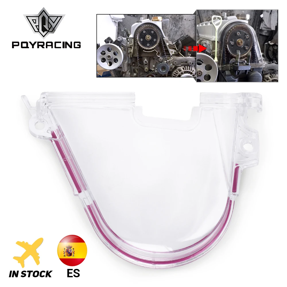 Clear Cam Gear Cover Timing Belt Cover Turbo Cam Pulley For Honda 96-00 EK With PQY Sticker PQY6337