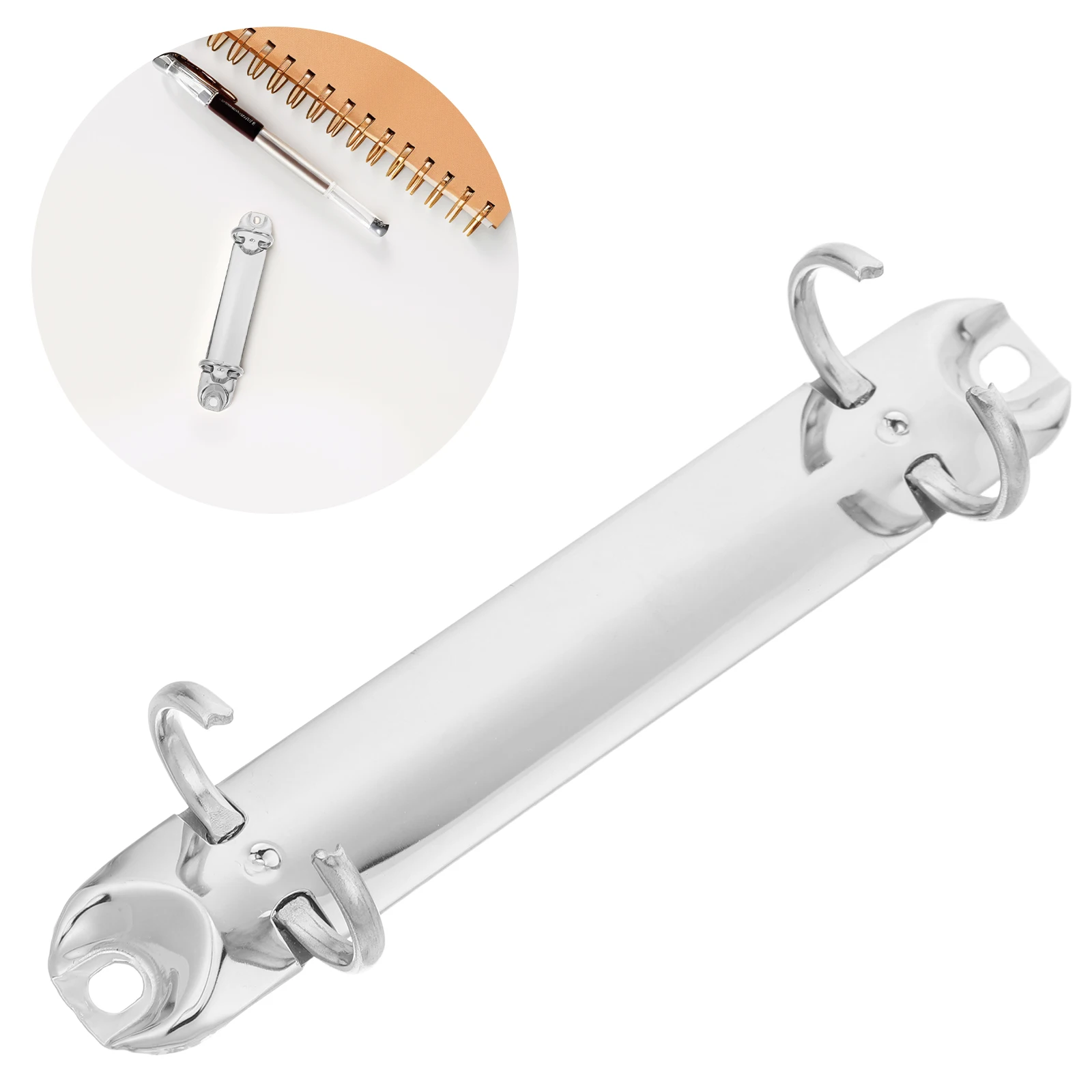 Meccanismo a 2 anelli formato A7 Spine Notebook fai da te in metallo argentato per documenti a fogli mobili Rilegatura di documenti Uso scolastico per ufficio