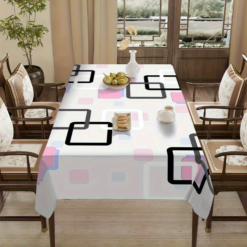 Single-piece geometric line minimalist tablecloth - Retro creative rectangular designxzj