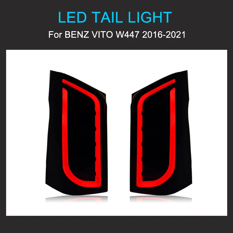 1 زوج مصباح ليد خلفي لبنز فيتو W447 V260 2016-2011 مصابيح خلفية التوصيل والتشغيل مع LED الديناميكي تحول أضواء خلفية