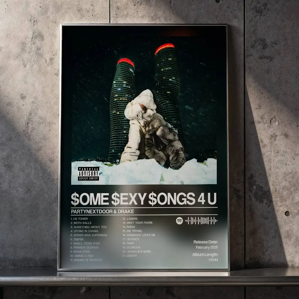 Partynextdoor Drake Ablum affiche auto-adhésive Art papier imperméable autocollant café maison Bar salle