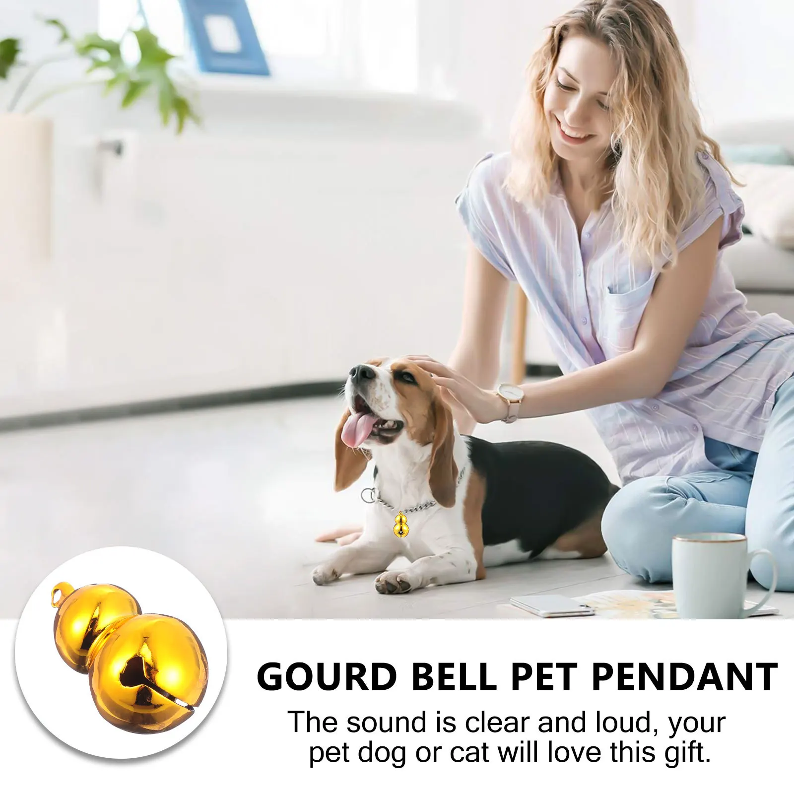 

5Pcs Gourd Shape Bells Pet Supplies Lightweight Easy Hanging for Collars Backpacks Handbags Christmas Tree Ornaments Dog Cat