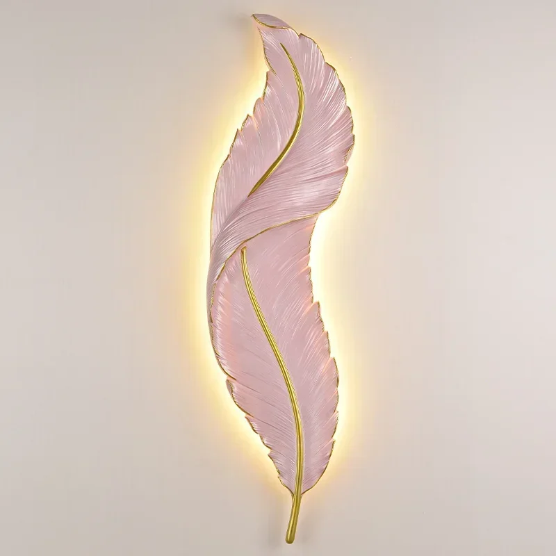 

SANDYHA Modern Resin Wall Lamp White Feather Room Sofa Dining Table Design Led Light for Living Lighting Bedroom