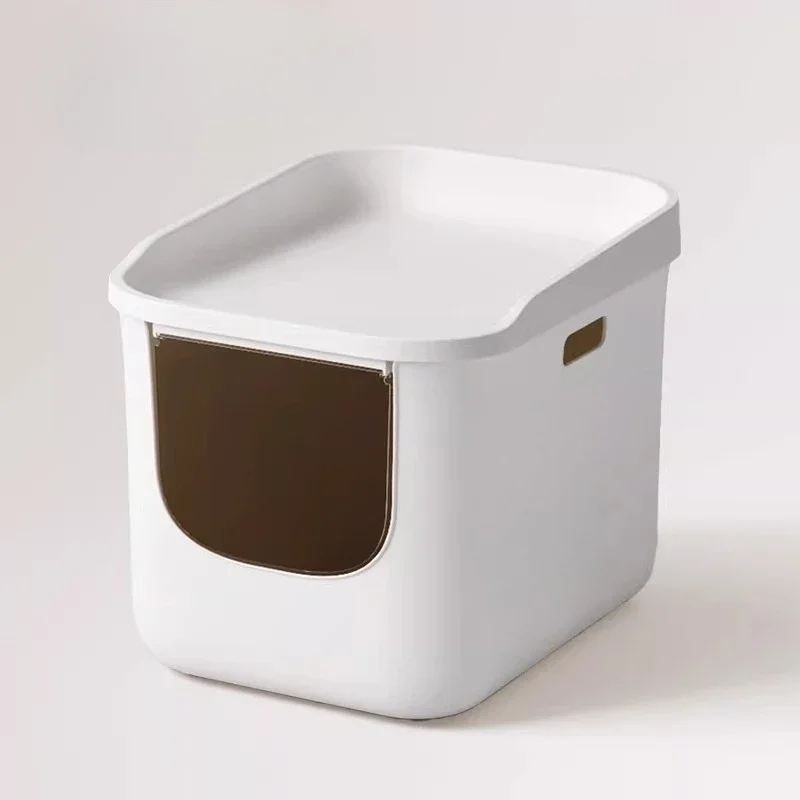 #Plastic cat Litter Box Side Entrance Training Defecation Hiding Litter Box Self-Cleaning Accessories Arenero Gato Home Items