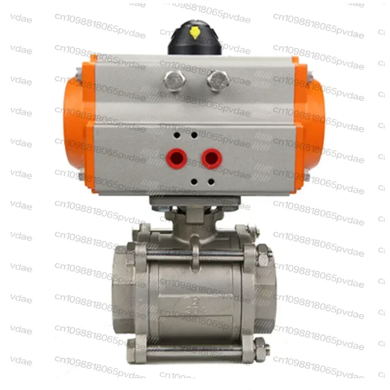 Tool Parts DN10 DN15 DN20 DN25 DN32 DN40 DN50  Three Piece Pneumatic Ball Valve With High Platform 304 Double Acting Cylinder