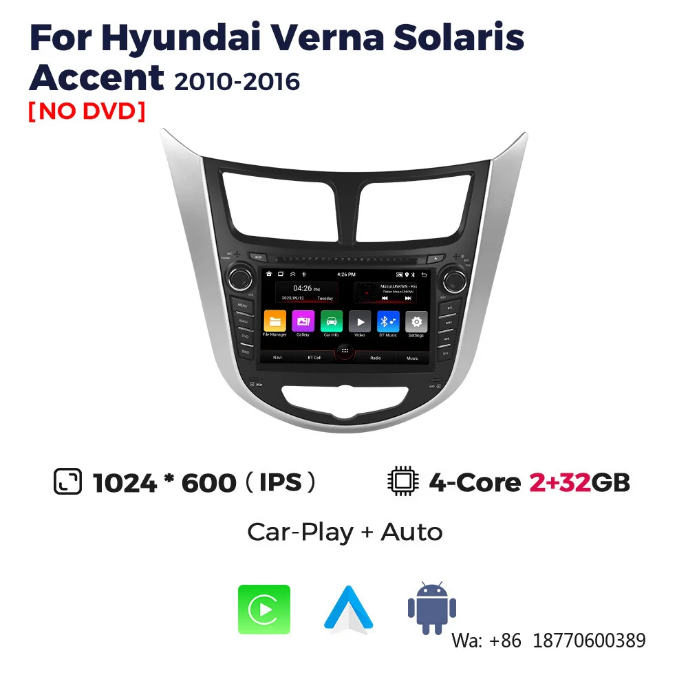MEKEDE Android Car Multimedia Stereo GPS Navigation Car-play Head Unit for 7inch Hyundai Verna Solaris Accent 2010-2016