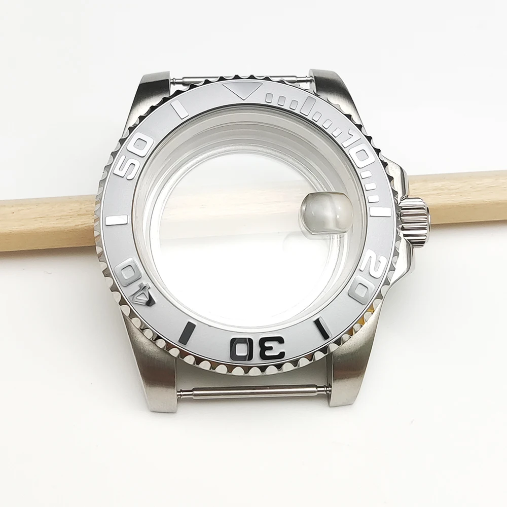 Nowa koperta zegarka 40 mm z szkłem mineralnym do mechanizmu NH35/NH36, koperta ze stali nierdzewnej z przezroczystym deklem.