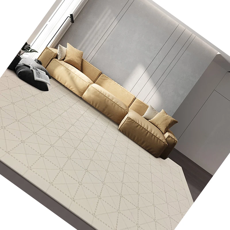 Modern Smooth Real Cowhide Carpet for Living Room Handmade Patchwork Bedroom Area Rug Simple Solid Color Customize Large Carpets