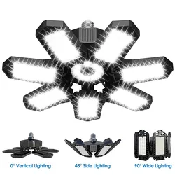 Deformable LED Garage Light with 3/6/7 Adjustable Panel LED Bulb Night Lamp for Workshop Warehouse Shop E26/E27 Ceiling Lighting