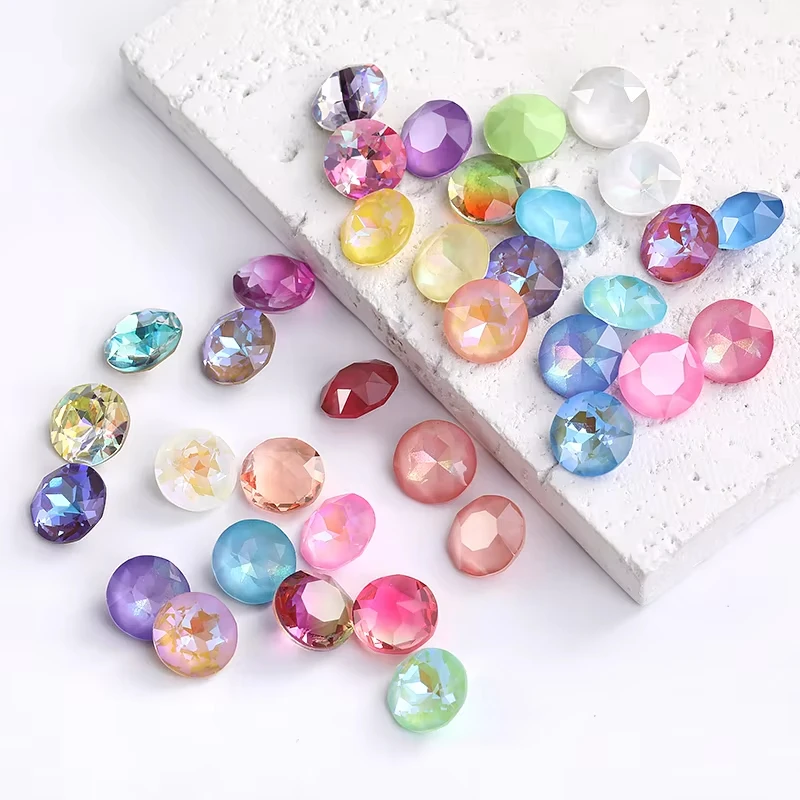 8/10mm Round K9 Glass Rhinestones Glitter Crystal For Jewelry Making Bulk Wholesale Pointback Gemstones Glass Diamond Stones