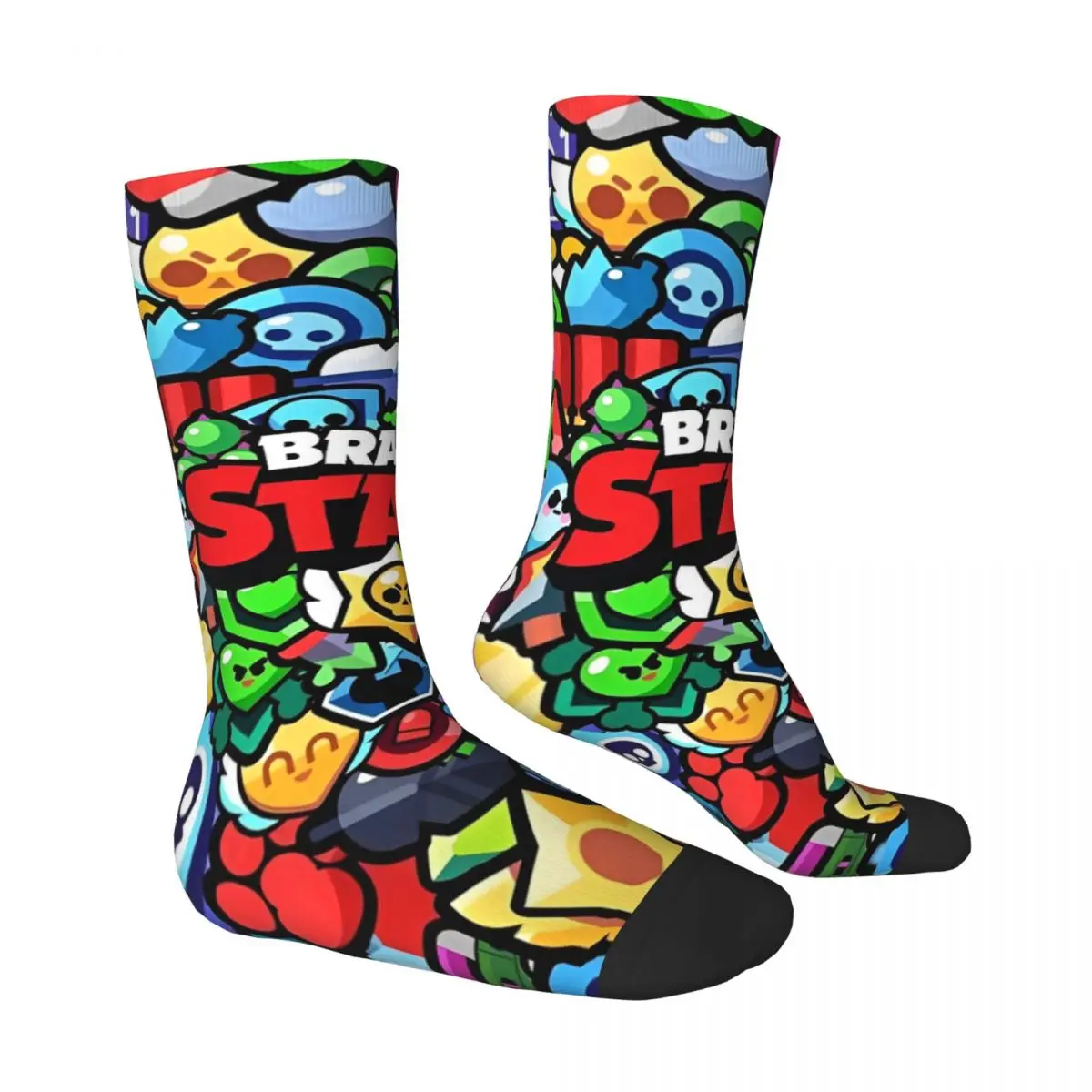 Cartoon Brawling-Heros Poster Socks Video Game Casual Stockings Men\'s High Quality Outdoor Socks Autumn Design Anti Skid Socks