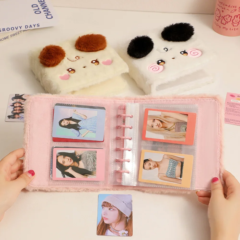 Plush A7 Binder Photocard Holder Kpop Idol Photo Album with 10pcs Inner Pages Photocards Collect Book Albums for Photographs