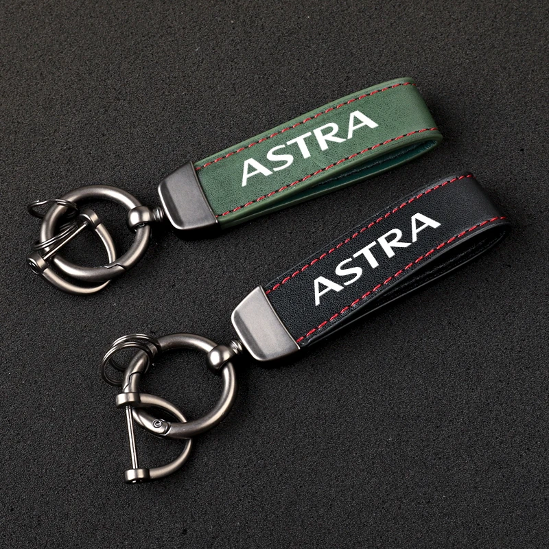 High-Grade Leather Car KeyChain 360 Degree Rotating Horseshoe Key Rings For OPEL ASTRA Car KeyChain Car Accessories