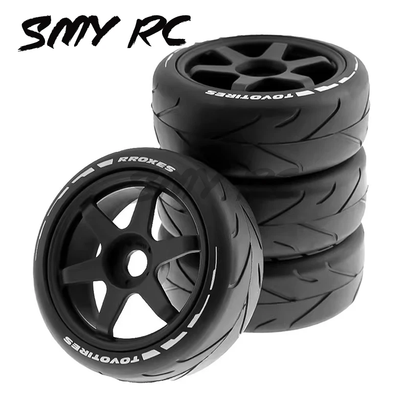 4szt 105mm Gumowa opona Plastikowe koło z adapterem 17mm do 1/8 On Road Rally RV RC Car HSP ZD Racing HPI WLtoys ARRMA