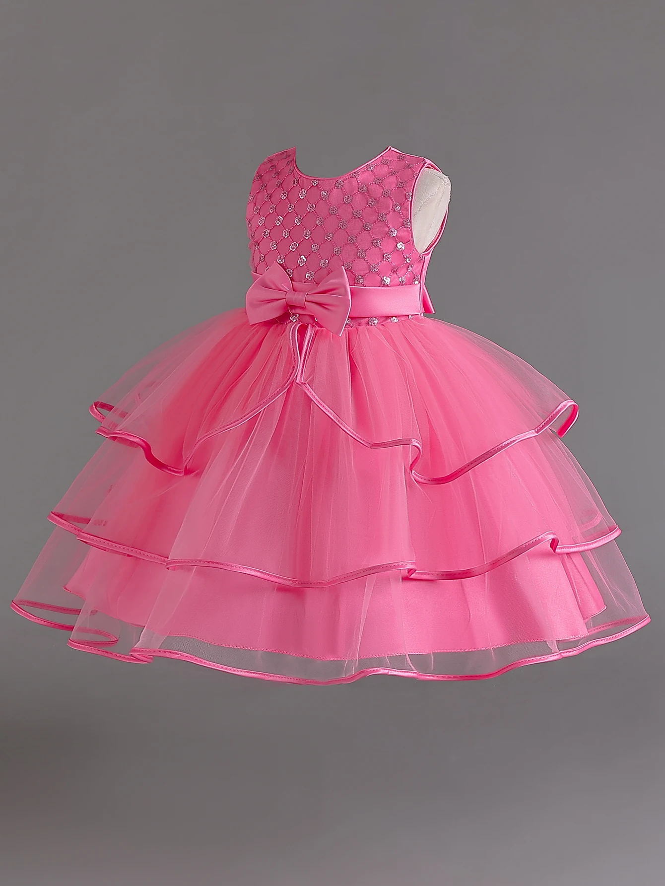 Rose floral Girl  dress sleeveless  princess birthday party dress 2 to 10 years sweet girl Wear