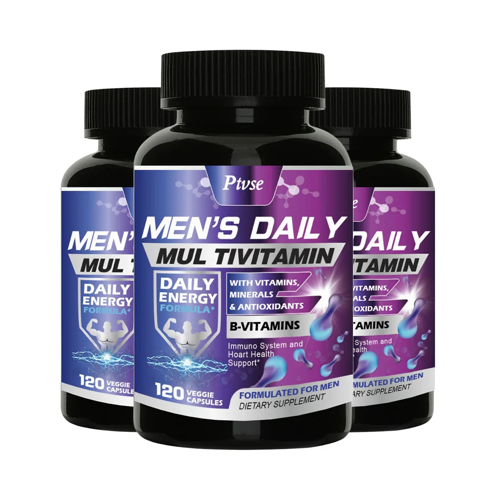 Multivitamin for Men Supplement, Immune System Health Support, with Vitamin A, B12, C & D, Daily Nutritional Support, Non-GMO