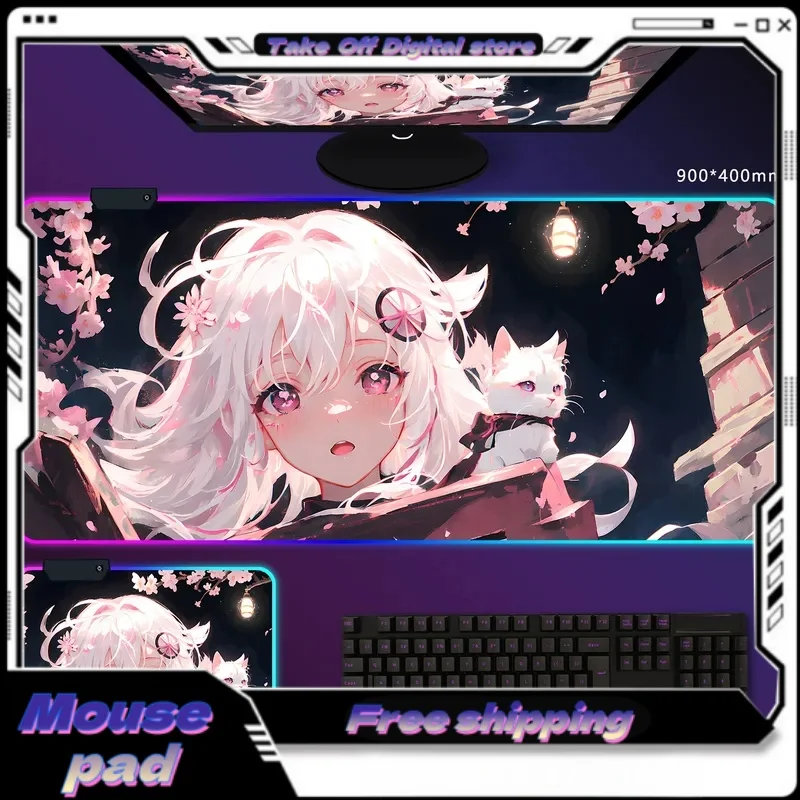 Personalized E-Sports Game Keyboardmouse Pad Anime Themed Rubber Material Keyboard Mouse Pad Tablets Laptops Keyboards Mice Pad