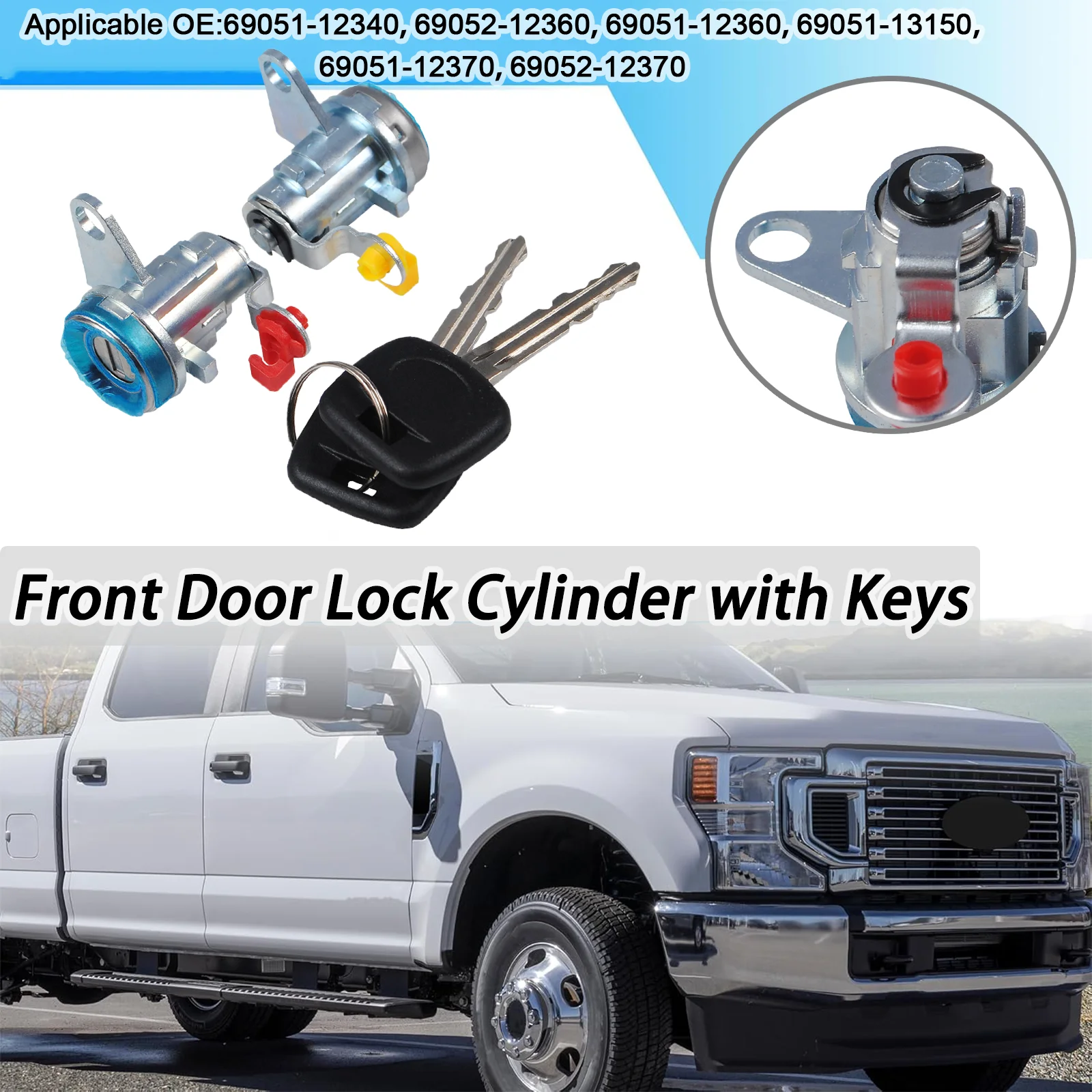 

69051-12340 69052-12360 69052-12340 Door Lock Cylinder with 2 Keys Suitable for Toyota COROLLA AE110
