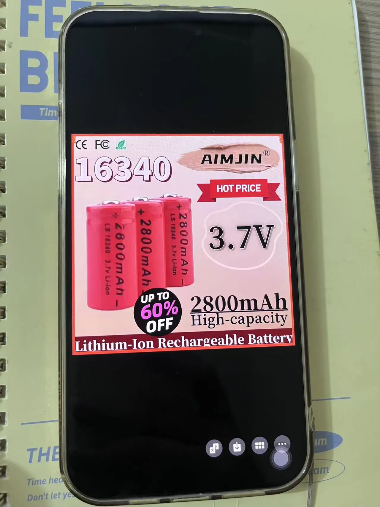 

16340 3.7V 2800mAh Li-ion Rechargeable Batteries CR123A Battery For LED Flashlight Travel Wall Charger For 16340 CR123A Battery