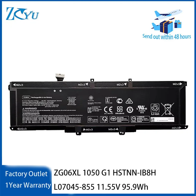 ZG06XL Laptop Battery for HP ZBook Studio X360 G5 Elitebook 1050 G1 HSTNN-IB8H L07045-855 11.55V 95.9Wh