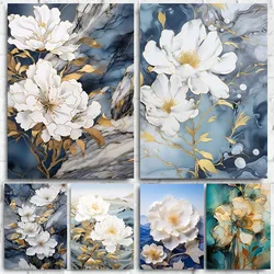 Vintage Flower White Jasmine Plant Poster And Print Canvas Print Living Room Decoration Wall Art Picture