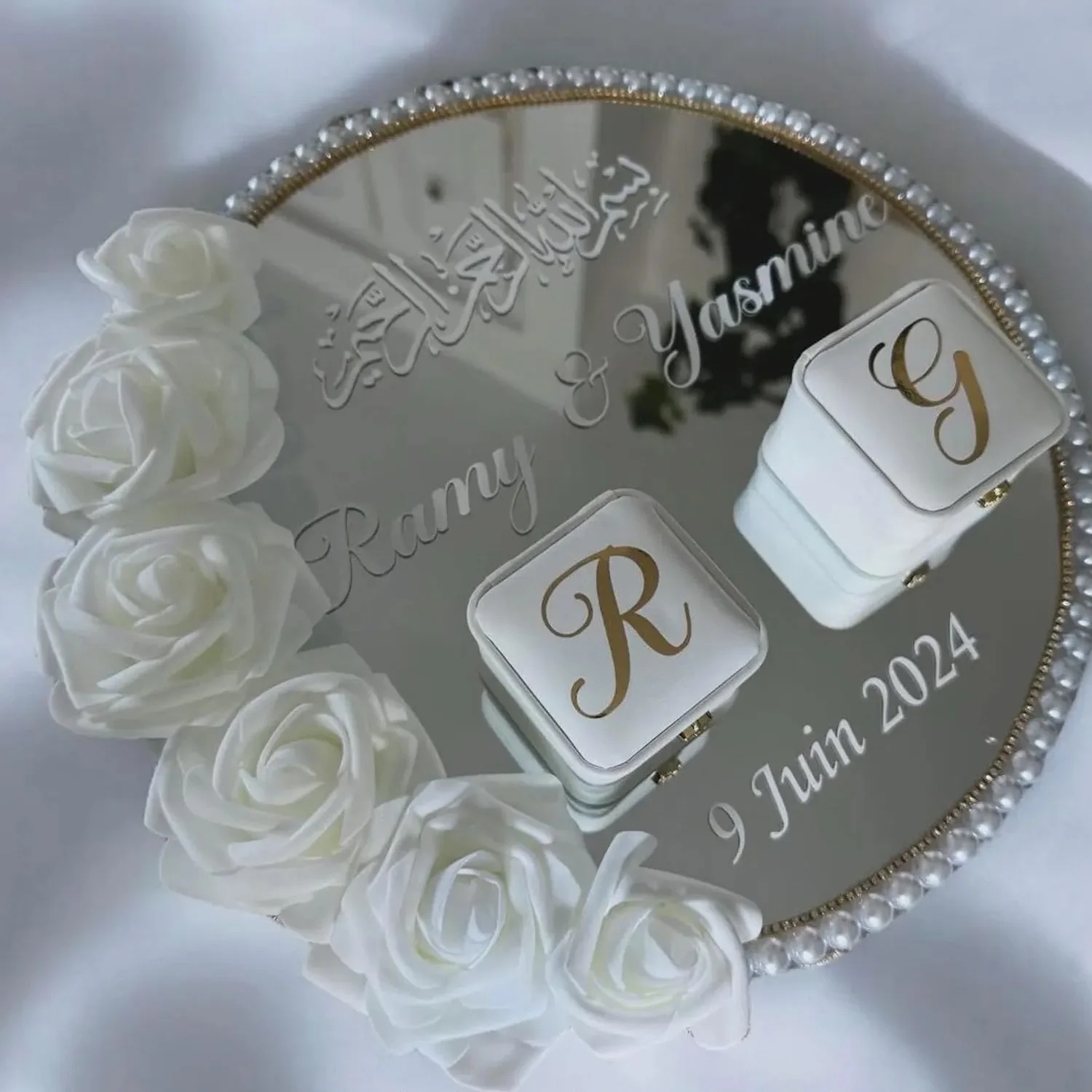 1pcs Acrylic Round Dining Table Mirror Plate,Suitable for Ring Plate,Weddings