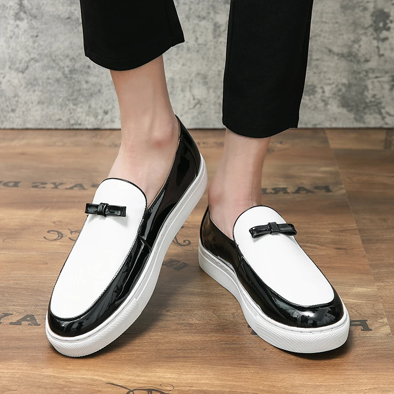 Men  New Tassel Shoes Thick Sole Wear resistant Classic Fashion Lefu Shoes White Size 38-46 Men Shoes