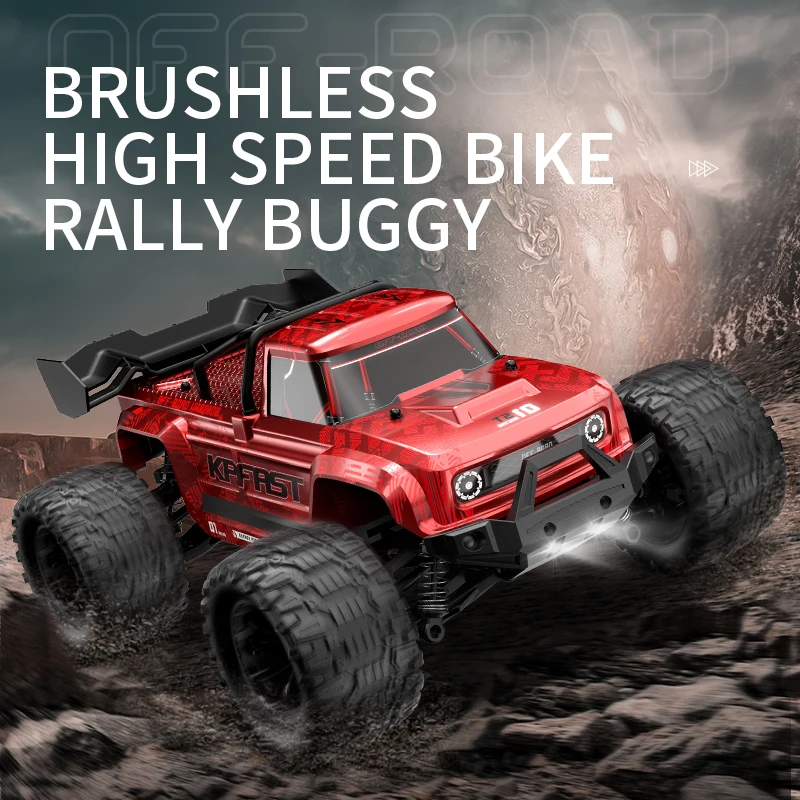 

High-Speed RC Monster Truck, 28mph Max Speed, 1:14 Scale Brushless 4WD 22-Min Play Time, All-Terrain Off-Road Racing Car