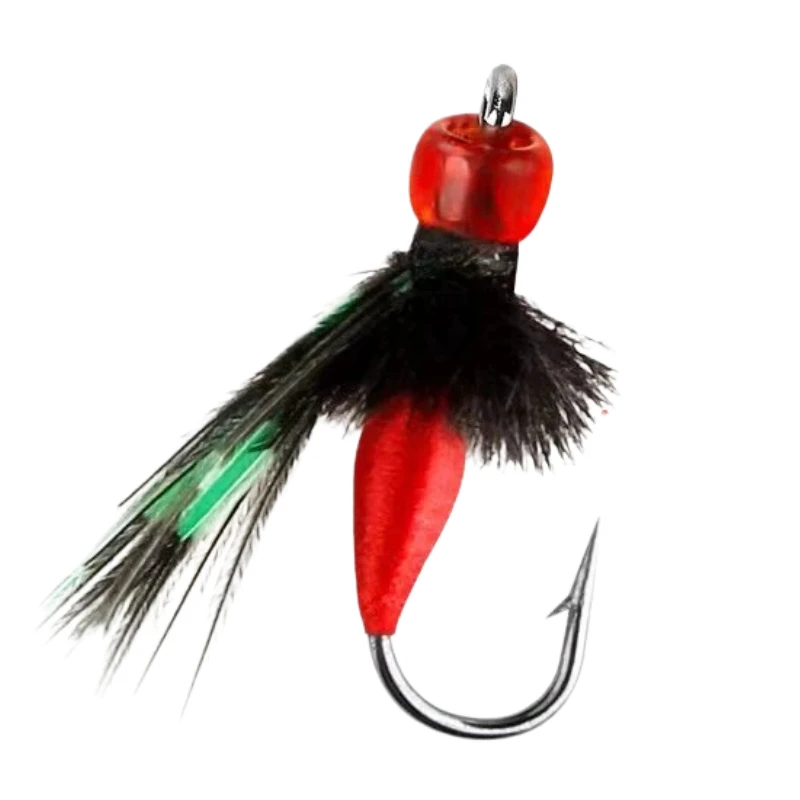

Barbed Mosquito Fly Hooks Set Micro Lure Minnow Rig Feather Fly Hooks Spinner Blade Bait For White Bait Stream Fishing Hooks