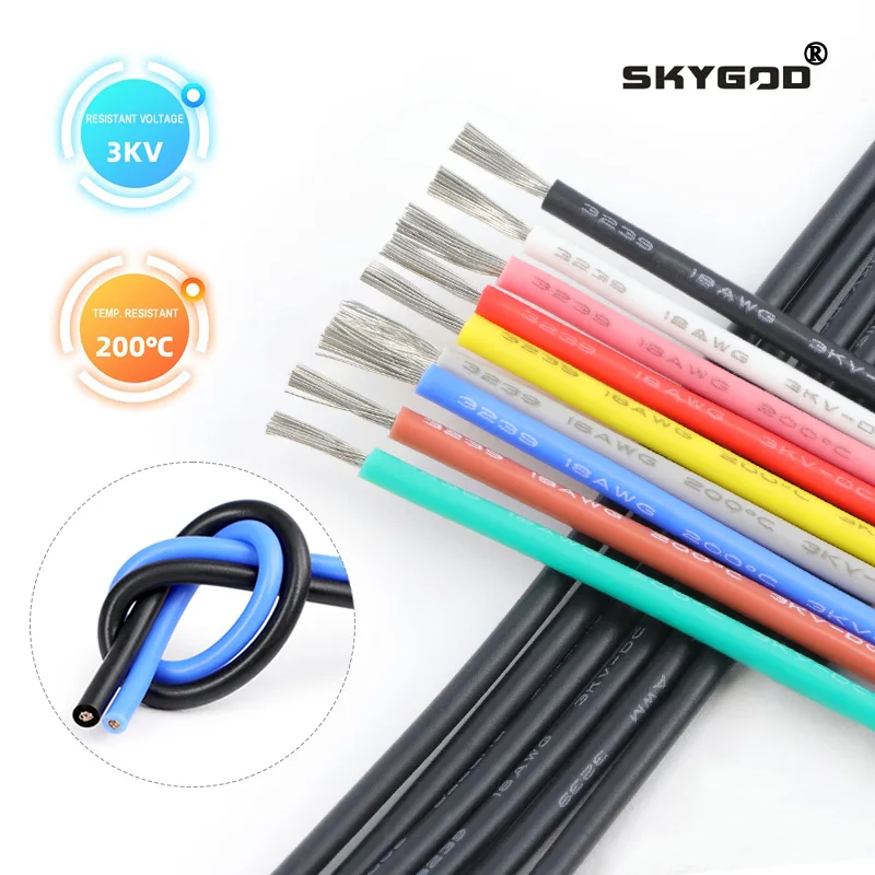 3KV-3239 Silicone Wire High Temperature High Pressure Resistance 30 28 26 24 22 20 18 16 14 AWG LED Lighting Electronic Cable