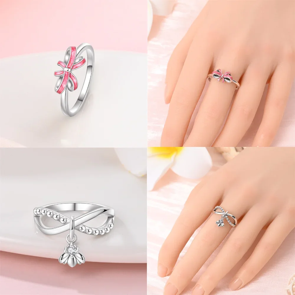 Women 925 Sterling Silver Rainbow Gradient Heart Ring Jewelry Anniversary Birthday Fashion Gifts Fine Official Website