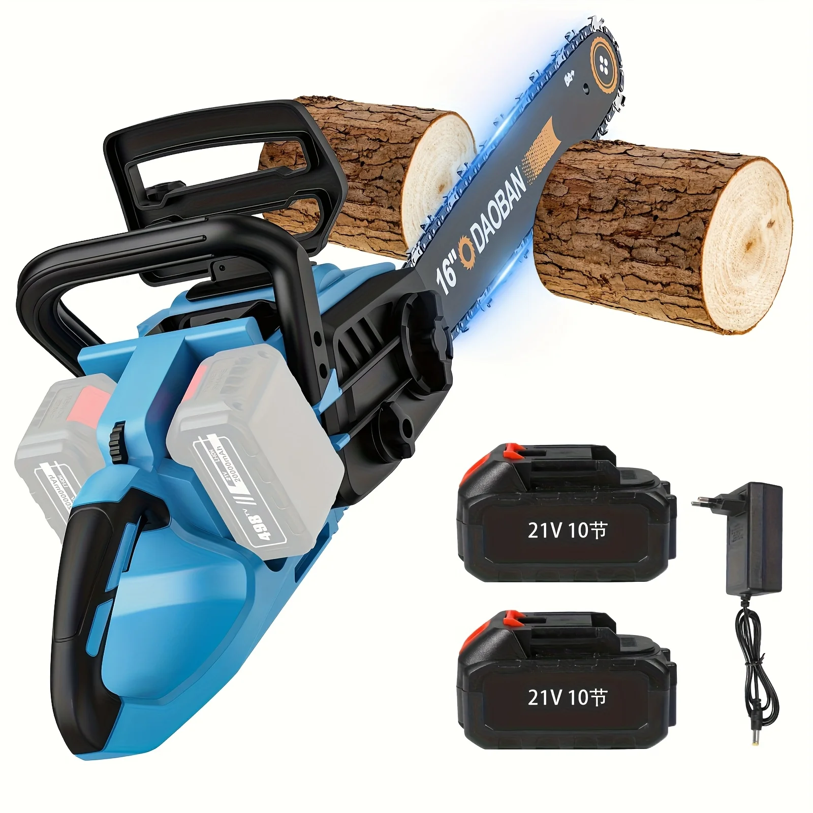 Elektrische kettingzaag 16/12 inch borstelloze draadloze elektrische kettingzaag Oplaadbare houtkap- en snijgereedschappen voor Makita - afbeelding 1