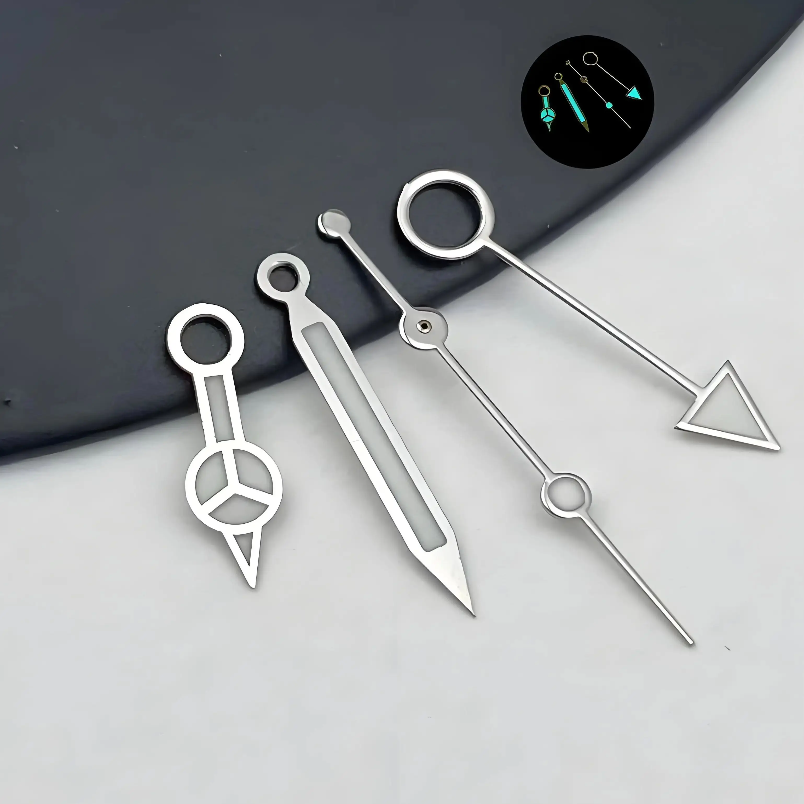 Wskazówki zegarka NH34 GMT Ice Blue Luminous Hands BGW9 Luminous Submariner Mercedes Diver Needles lub Seiko Watches Replacement Part