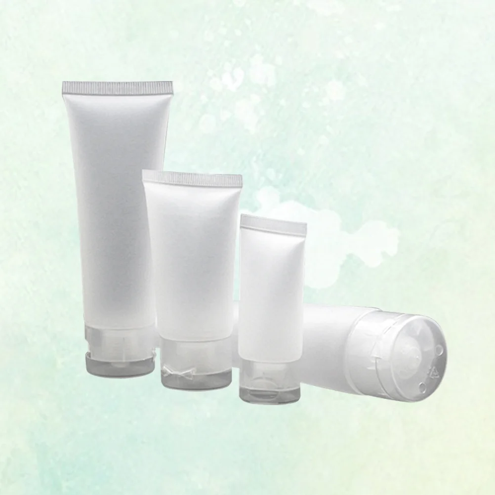 4 stücke Reise Tubes Weiche Leere Lotion Flasche Für Creme Gel Make-Up Lip Balm Pulver Gewürz Luftdichte Behälter