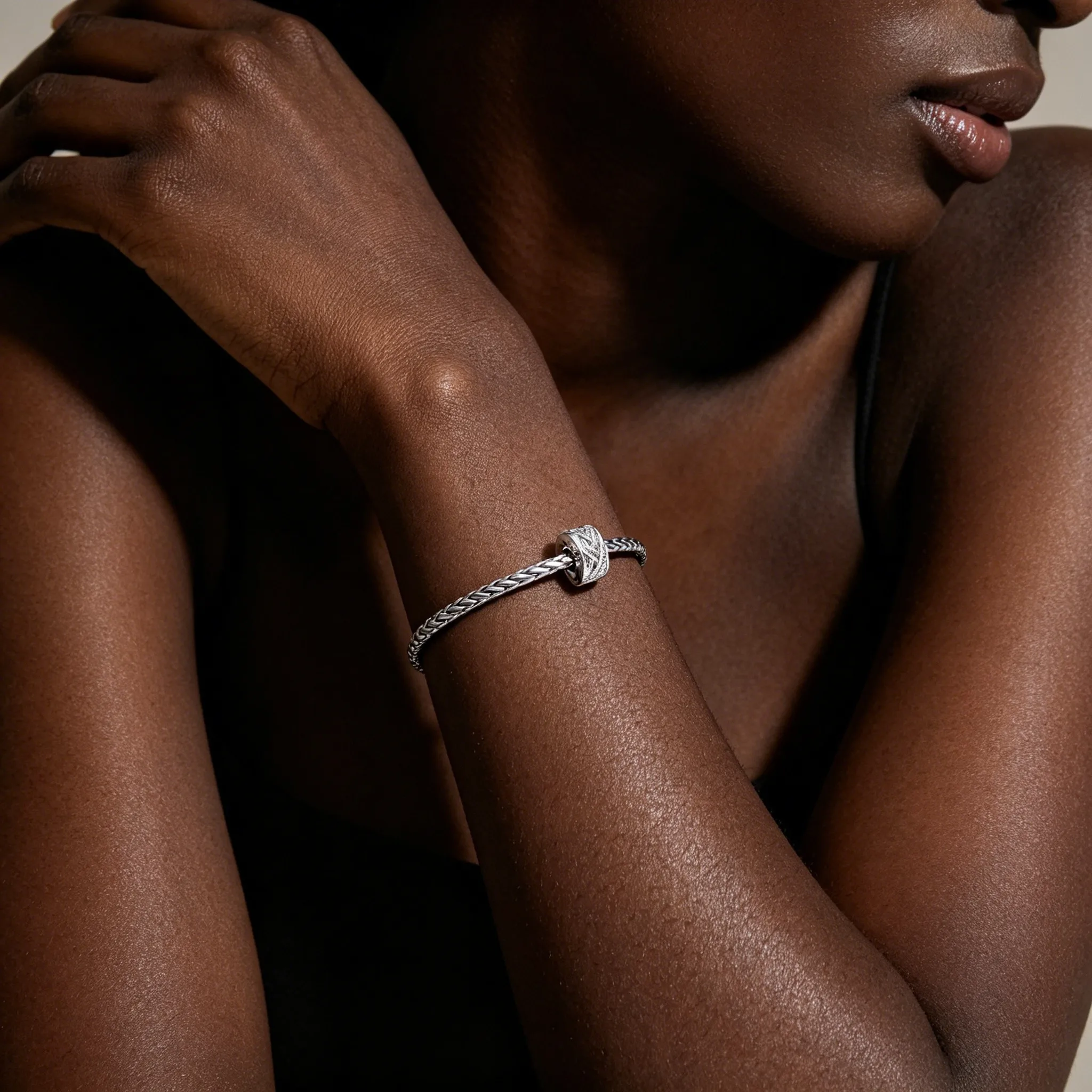 Manyilus 925 Sterling Silber Funkelnde Perlen, Glänzende DIY-Schmuckherstellungszubehörteile für Schlangenkette, Passend für Original-Armband – Detail 1