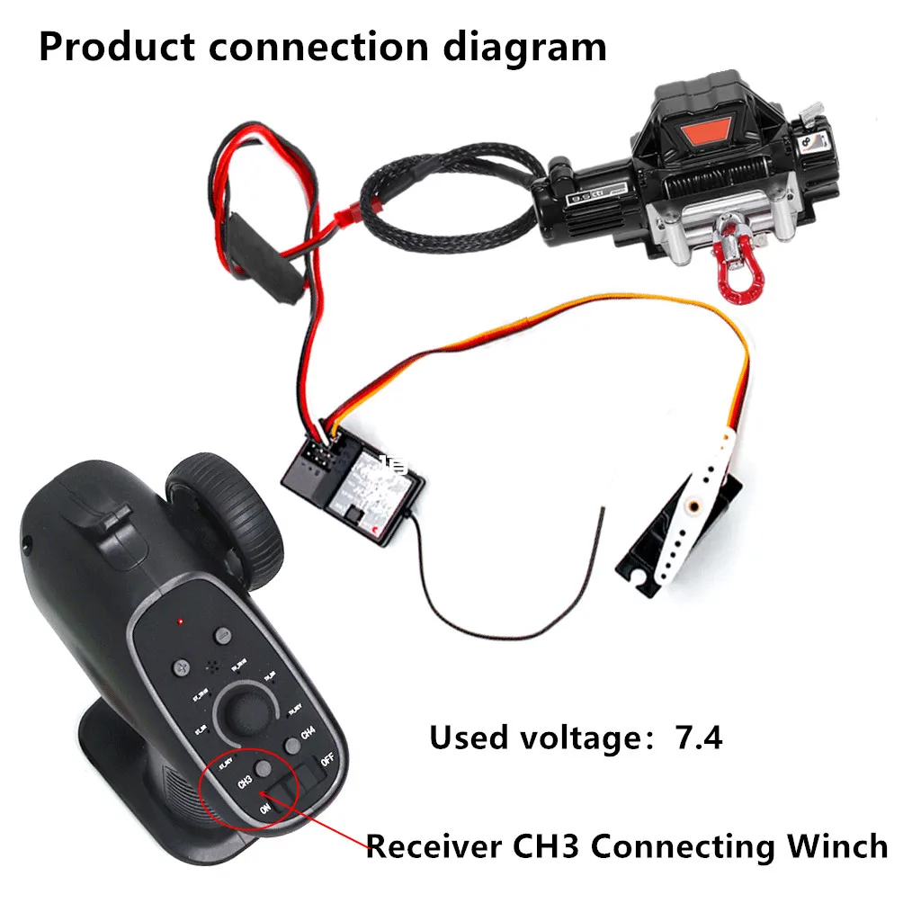 YSIDO Metal Winch Remote Control Simulation Pull Toy Model Winch for 1:10 TRX4 TRX6 Axial SCX10 Redcat Traxxas RC Crawler Cars