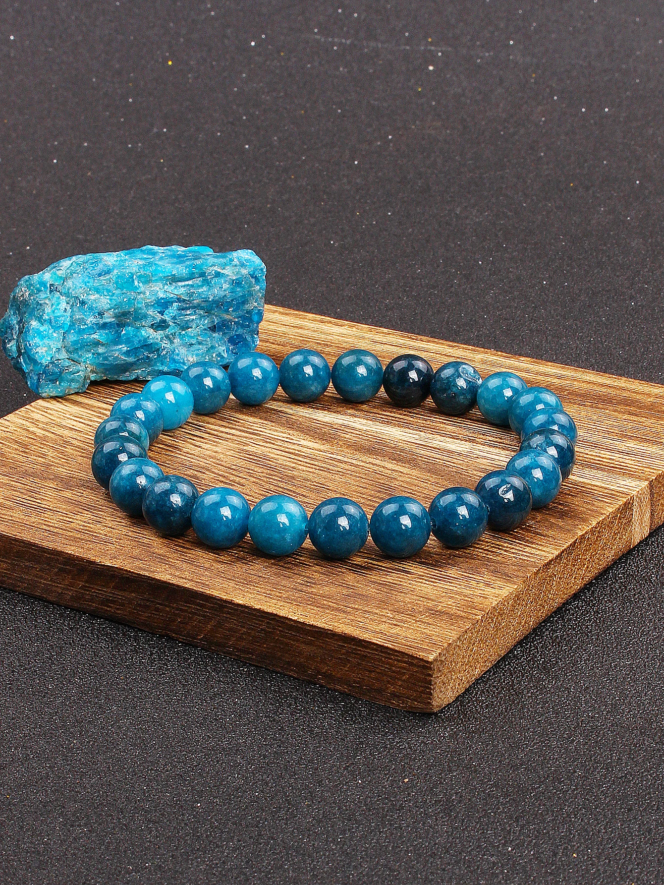 

6/8MM Blue Apatite Bracelets Men Natural Blue Quartz Round Beads Bracelet Women Couple Healing Energy Jewelry Gift Pulsera