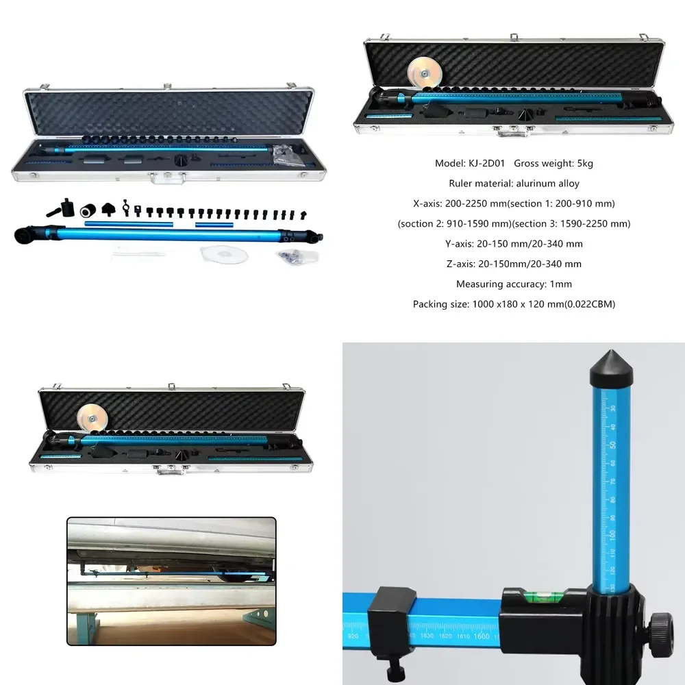 Autoke Karjoys KJ-2D01 Aluminium Car Body Repair Kit 2D Measuring System Frame Machine Sheet Metal Measuring Ruler 5kg