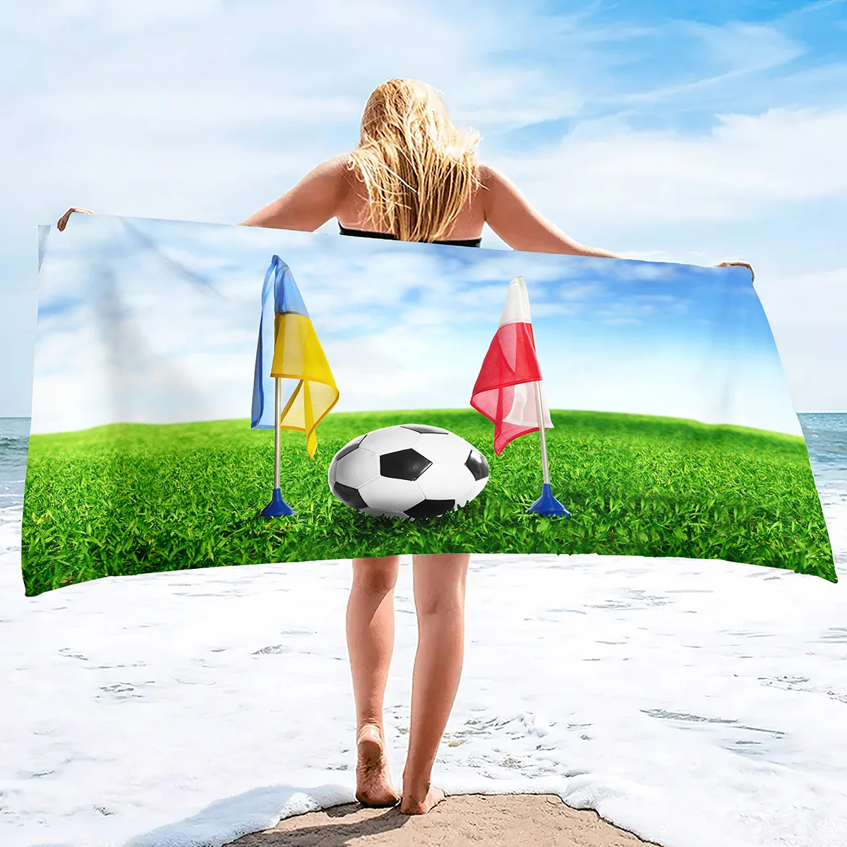 Soccer Beach Towel,Beach Towels for Men Boys,Football Towel Boys Sport Towel, Personalized Towels for Pool Beach,Towel for Teen