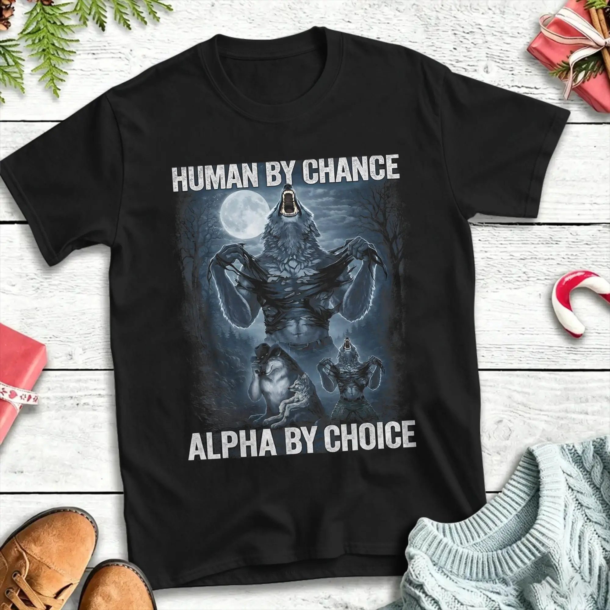 Mens T Shirt Human By Chance Alpha By Choice T Shirts Novelty  Summer Tees Vintage Pure Cotton Clothing Gift