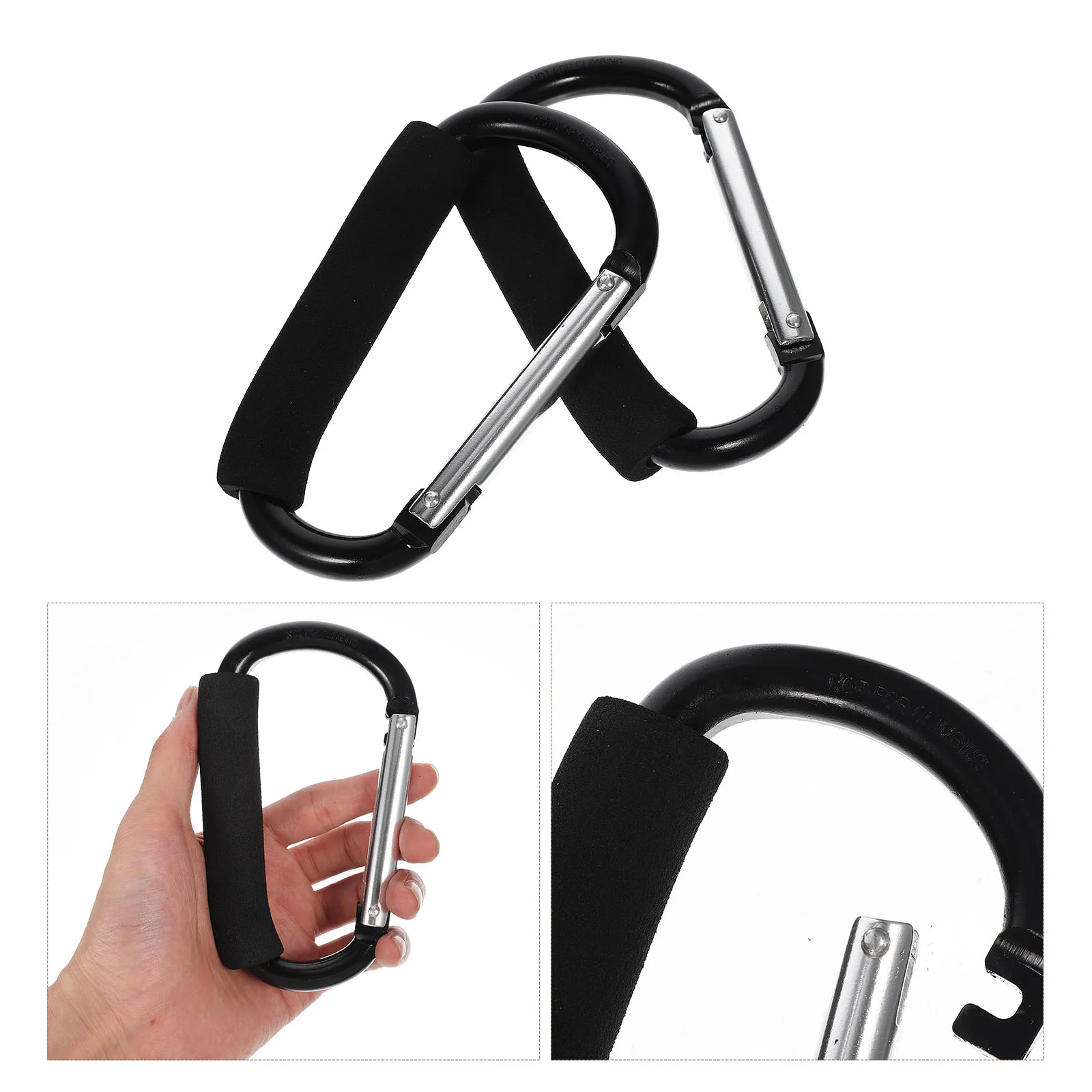 

2 Pcs Portable Stroller Cart Hook Mother Wagon Heavy Duty Clothes Rack Coat Hangers 13X8CM Aluminum Alloy Practical