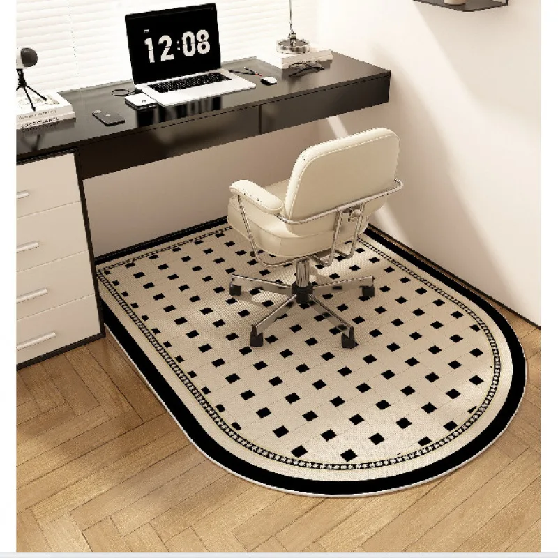 VIKAMA Loop Pile Computer Chair Floor Mat, Study Roller Swivel Chair Special Rug, Bedroom Dressing Table Carpet, Home Decoration