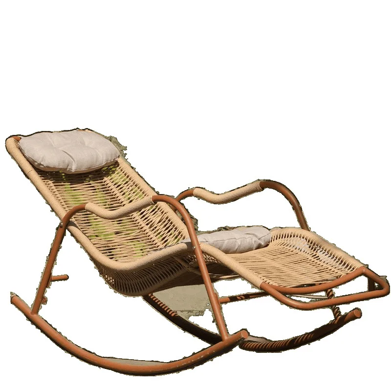 

Rocking recliner living room balcony lunch break rattan chair home courtyard leisure for the elderly outdoor rocking chair