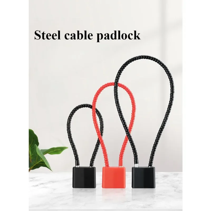 1PC Steel Wire Lock Battery Car Iron Helmet Lock Soft Wire Rope Electric Car Long Hang Car Basket Locks Door Rope Anti-theft