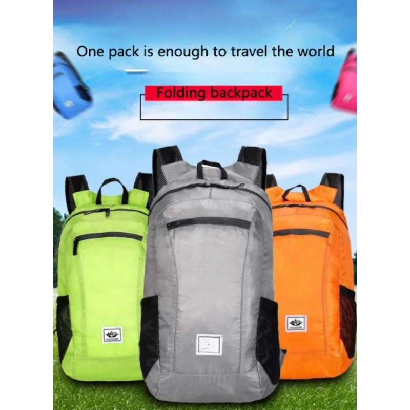 Dazzle Colour Outdoor Backpack Folding Bag The Large Capacity of Portable Water Prevention Movement Backpack To Travel