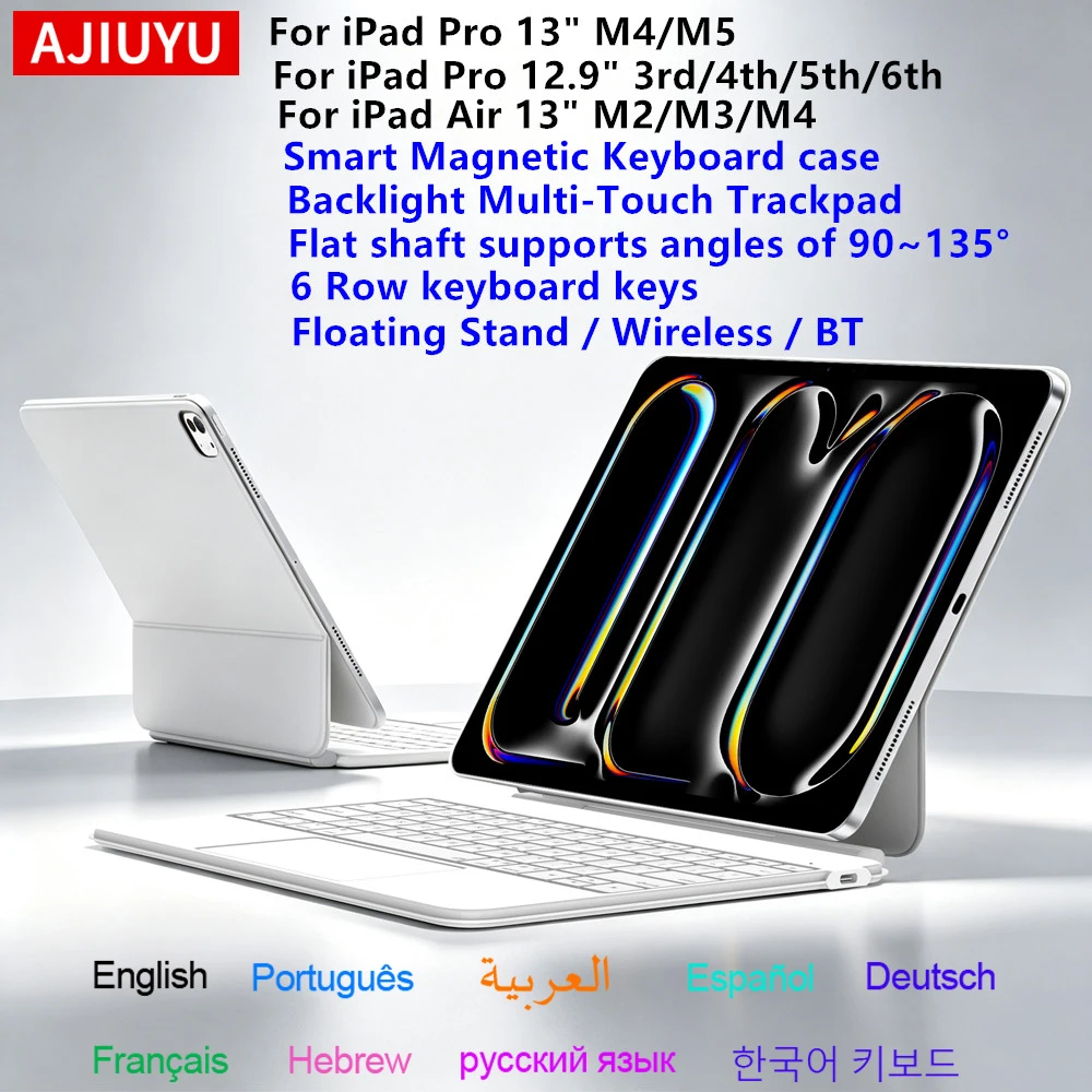 Smart Magnetic Keyboard Case for iPad Pro 13 M4 M5 Pro 12 9 12.9