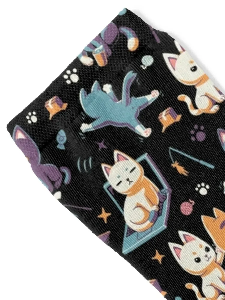 Naughty cats making trouble // Cute kittens, mad cat Socks hockey Wholesale Male Socks Women's