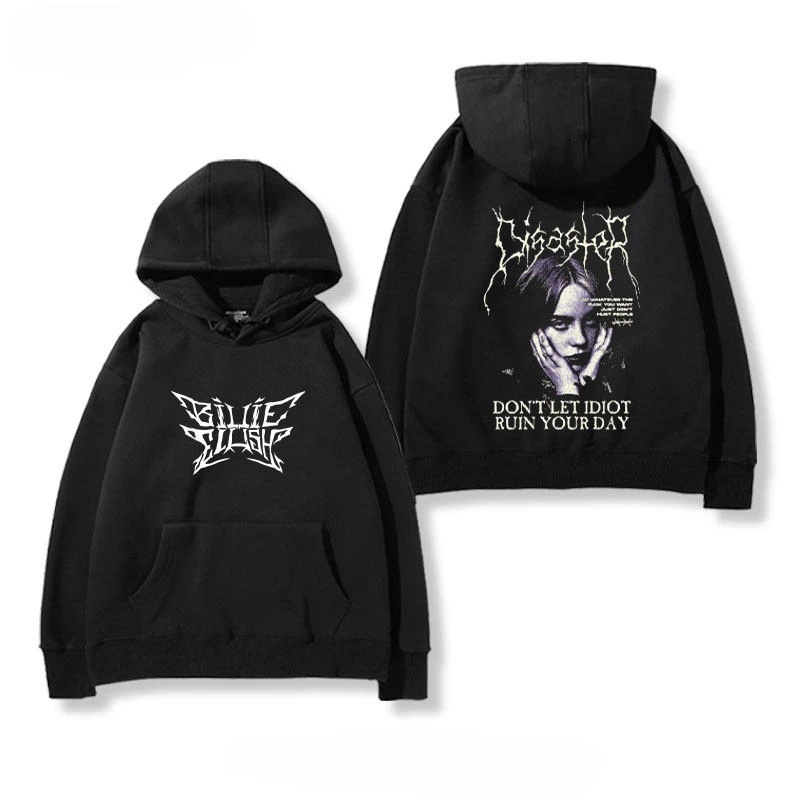 

Популярная толстовка с капюшоном Billie Eilish для мужчин и женщин, флисовая, в американском стиле, универсальная, для осени и зимы.