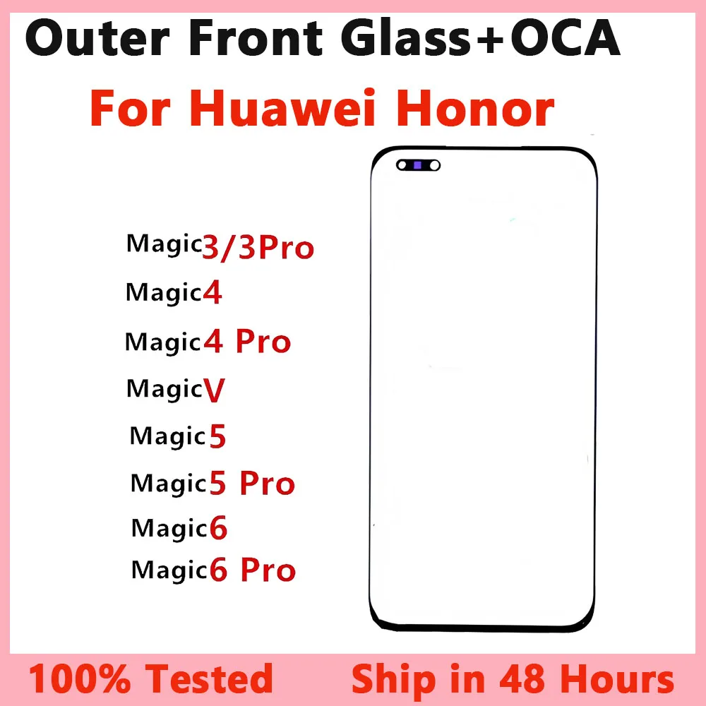High Quality Outer Front Glass Laminated OCA Glue For Huawei Honor Magic 3 4 5 6 Pro V Front Touch Screen Panel Replacement